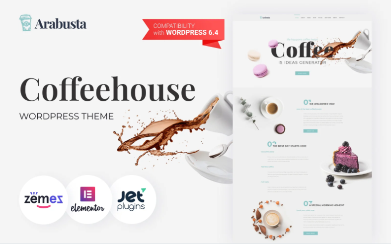 Arabusta - Coffeehouse WordPress Elementor Theme from templatemonster