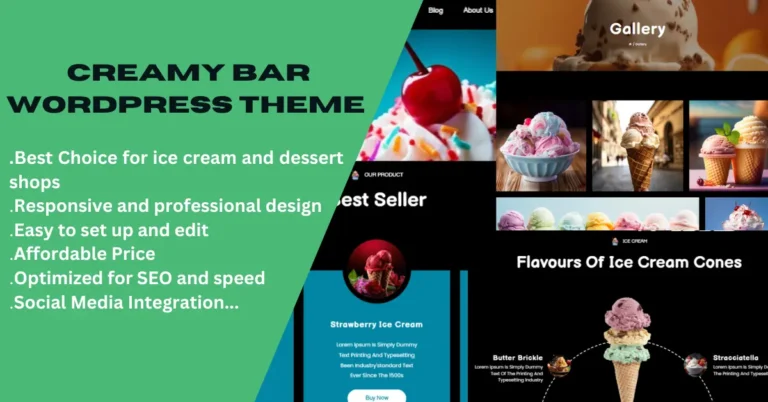 Creamy Bar - Ice Cream WordPress Elementor Theme feature image