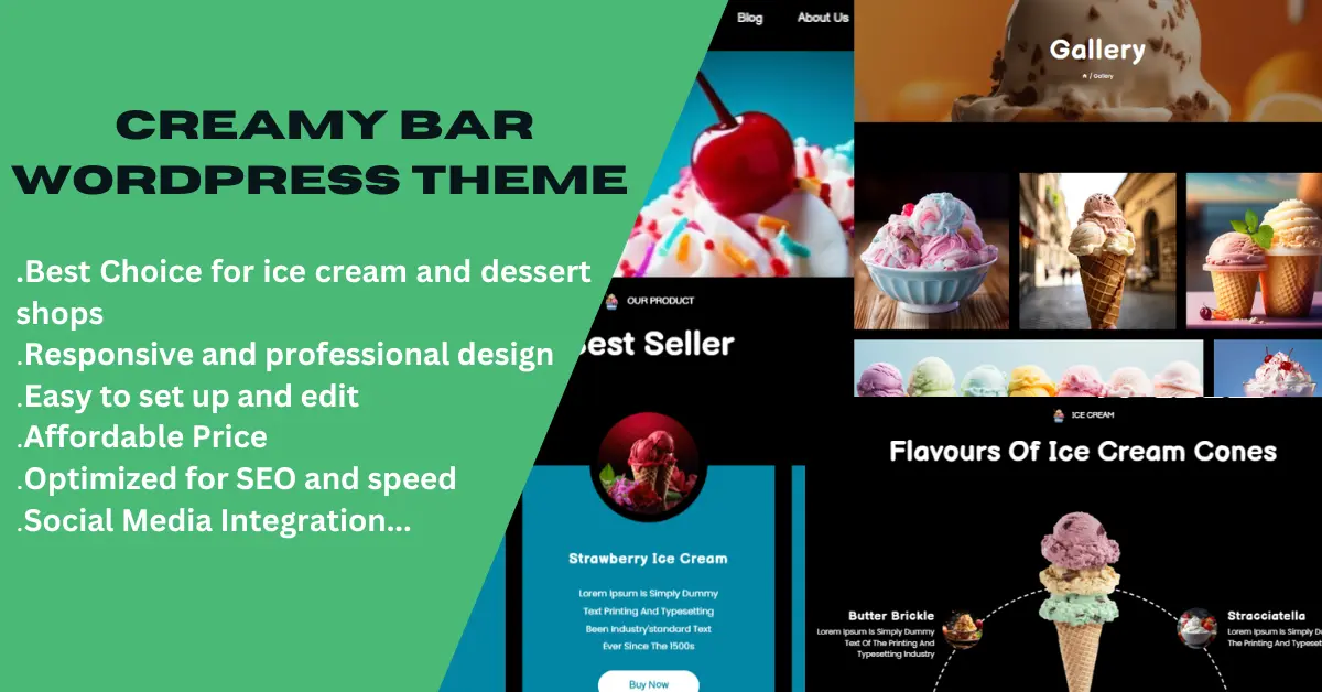 Read more about the article Why Creamy Bar – Ice Cream WordPress Elementor Theme Is the Best for Any Ice Cream and Desert Website